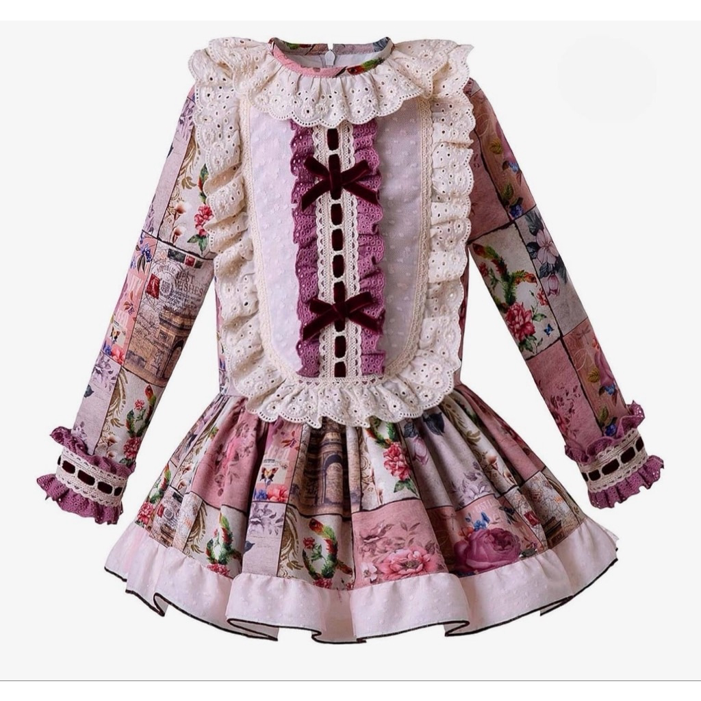 New Pettigirl Cotton Vintage Look Lined Girls Dress & Headwear 6